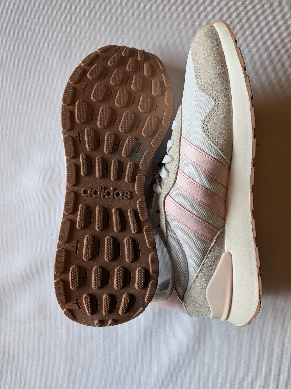 Adidas Women’s White & Light Pink Sneakers